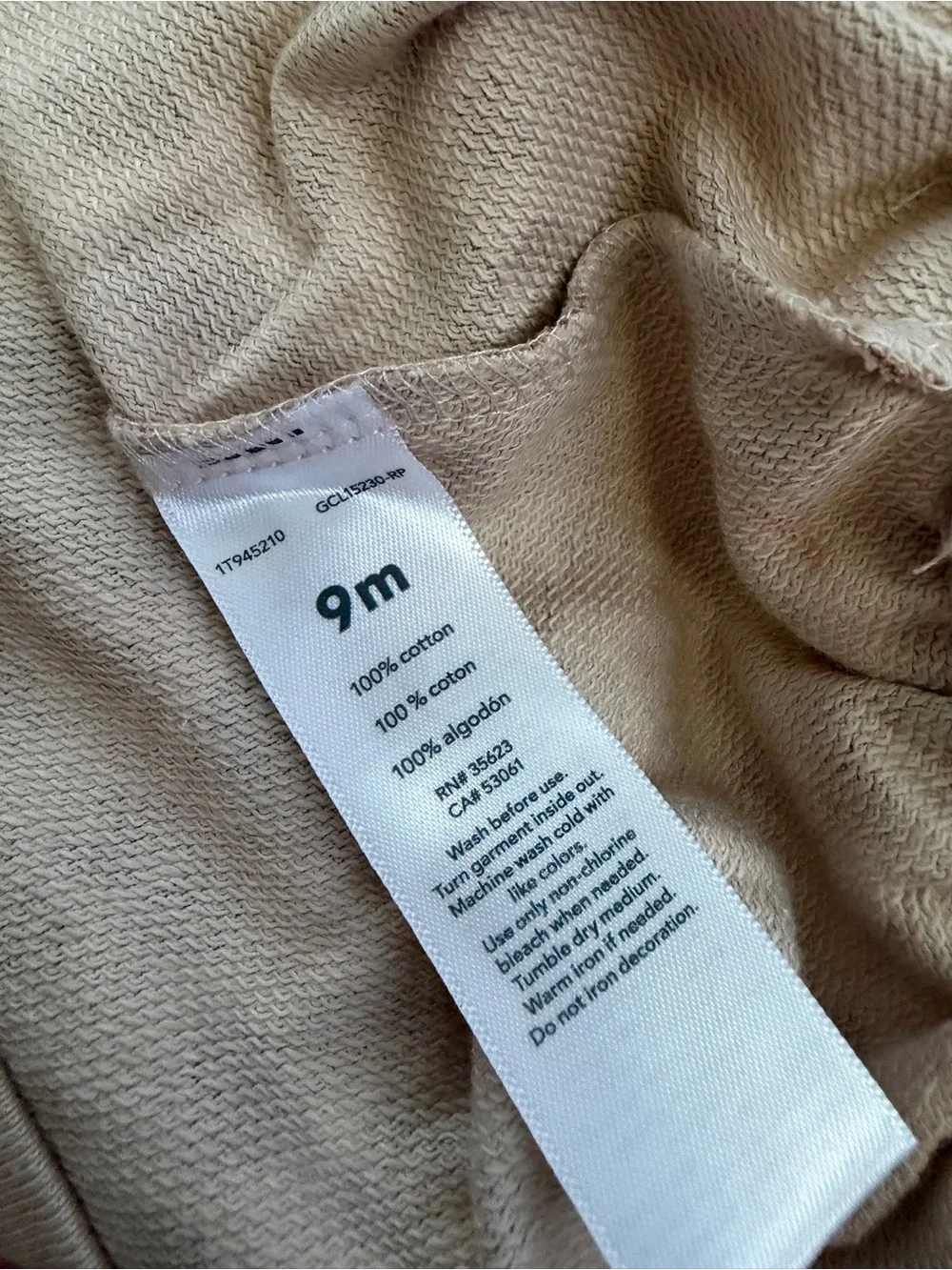 Carter’s Just One You Leopard Puff Sleeve Sweatshirt 9M beige pink cotton